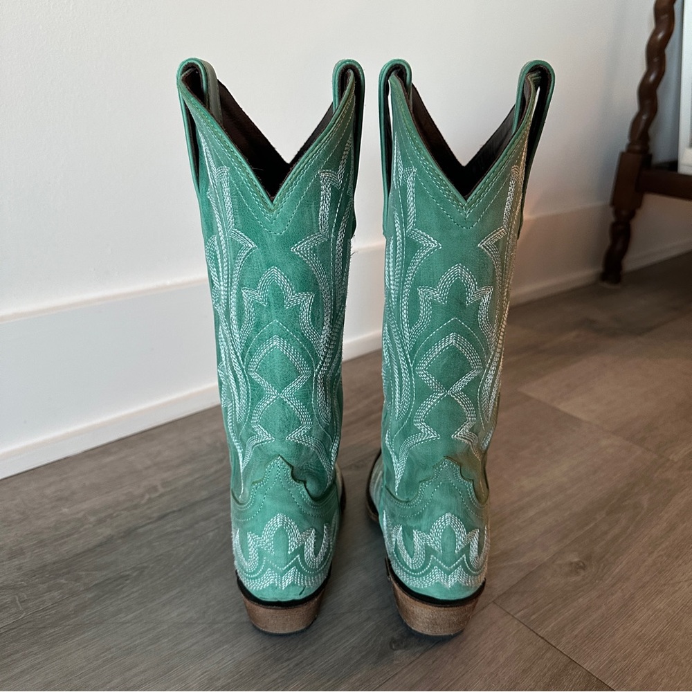 Lane Saratoga Boots with Snip Toe in Taos Turquoise Size 7 - Picture 7 of 10